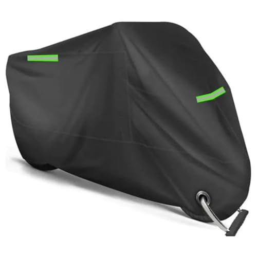 Motorcycle Cover for Honda CRF230F 2003-2025, Heavy Duty Waterproof Oxford Cloth with Elastic Hem and Reflective Strips, All-Weather Protection,Black & Green 2-XXXL - 104″ × 41″ × 49″ - color: Xxxl - 104″ × 41″ × 49″, size: Black & Green 2