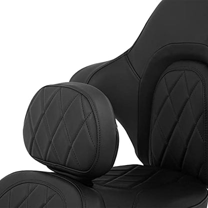 C.C. RIDER 2-Up One-Piece Seat Driver Rider Backrest and King Tour Trunk Backrest Fit for Harley Touring Road King Street Electra Glide Ultra Limited 2014-2023 - color: 15# Black (Seat With Backrests)