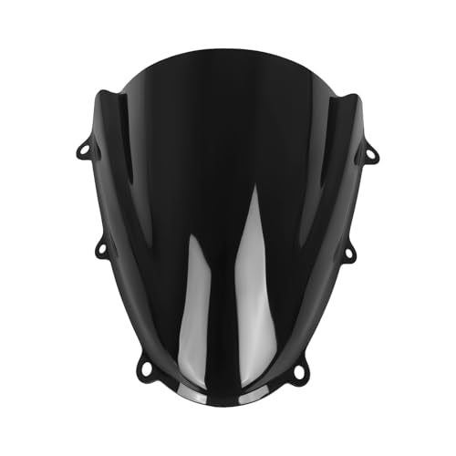Motorcycle Windscreen Windshield Replacement for Suzuki GSXR600 GSXR750 GSXR 600 GSXR 750 2011-2025 GSX-R600Z GSX-R750Z 2022 2023 2024 2025 PC Windscreen Double Bubble (Black) - color: black