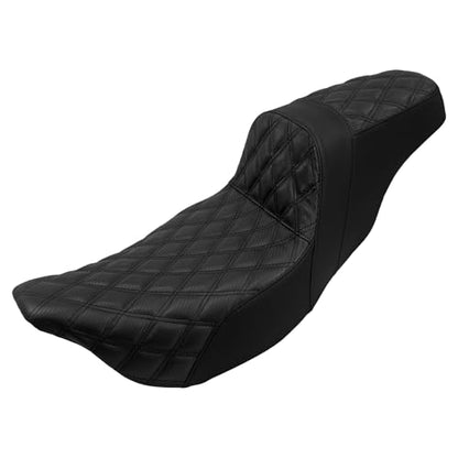 One-Piece Driver Passenger Seat Motorcycle 2-up Seat Fit for Harley Touring Electra Glide Road King Road Glide Street Glide 2009-2023 (Black Stitching) - color: Black Stitching Without Backrest