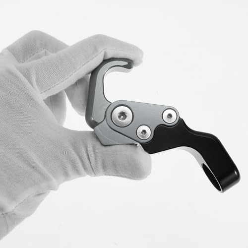 Adjustable Universal Motorcycle Hanging Hook Slope Handle with Hook Motorcycle Helmet Luggage Bag Holder Hanger Aluminum Alloy Titanium Tone with 1 Pcs Screw - color: Titanium Tone