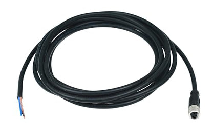 M8 3-Pin Female Connector Cable, A-Coded Straight Circular Industrial Molded Cable, IP67 Waterproof Unshielded PVC Wire, 60V 3A AC/DC, AWG24 - size: 2m, style: 3 Pin Female
