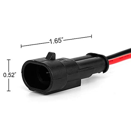 2 Pin Way 16 AWG Car Waterproof Electrical Connector Plug with Wire AWG Marine Pack of 5 - size: 2 Pin