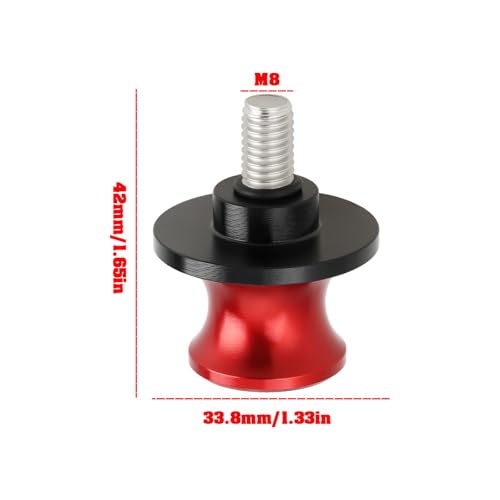 SING F LTD Motorcycle M8 Rear Swingarm Spools Sliders Swing Arm Stand Screw Compatible with Kawasaki Z900 / RS 2017-2025, Red - color: Red