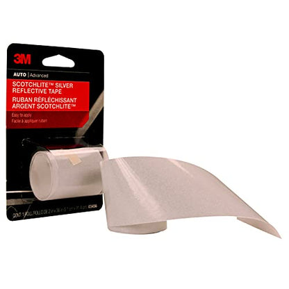 3M Scotchlite Silver Reflective Tape, 03456, 2 in x 36 in, 1 Roll - color: Silver