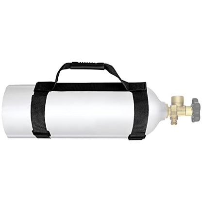Dive Tank Carrier, Heavy Duty Webbing Scuba Air Tank Band Adjustable Cylinder Holder Carrying Strap with Comfort Handle - color: Black