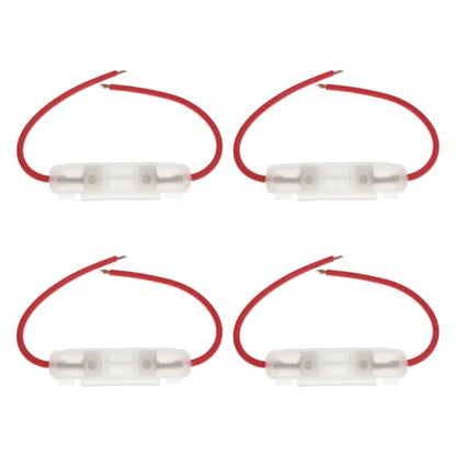 4pcs 15A Motorcycle Inline Glass Fuse Holder Box for 30x6mm Fuse