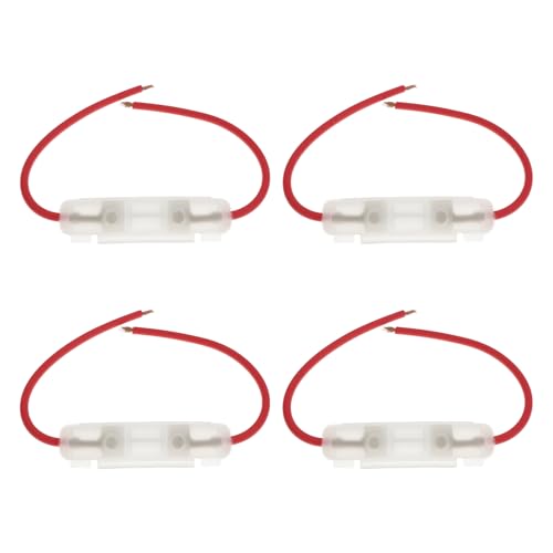 4pcs 15A Motorcycle Inline Glass Fuse Holder Box for 30x6mm Fuse