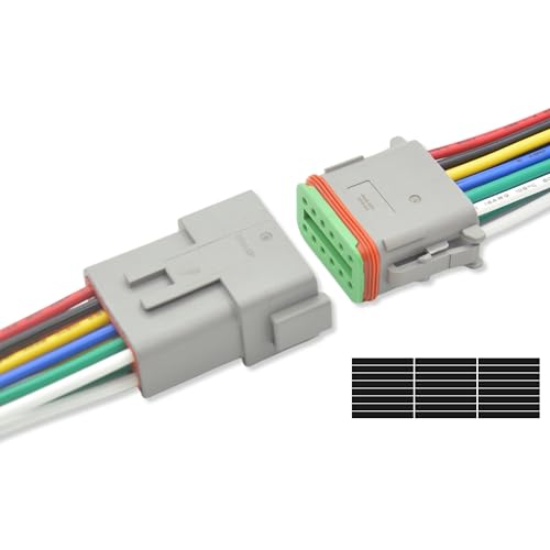 DT 12 Pin Connector Waterproof Electrical Connector 16 AWG Male and Female Automotive Wire Connectors for Car Truck Boat (12 Pin 1 Sets) - size: 12 Pin 1 Set