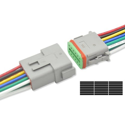 DT 12 Pin Connector Waterproof Electrical Connector 16 AWG Male and Female Automotive Wire Connectors for Car Truck Boat (12 Pin 1 Sets) - size: 12 Pin 1 Set