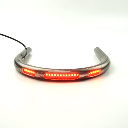 Retro Motorcycle Cafe Racer Rear Seat Frame Hoop Brat Flat Loop Three Lamp Holes with LED Strip Turn Singal Brake Tail Light (230mm Flat Loop) - size: 230mm Flat Loop