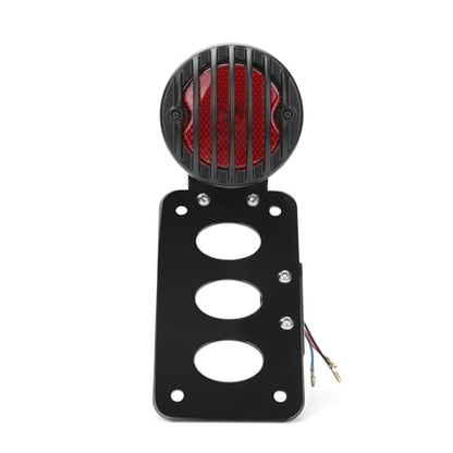 1" Motorcycle LED Tail Brake Light with Bracket, Motorcycle Brake Light Side Mount License Plate Bracket Rear Light Compatible with Harley Davidson Sporster Bobber Chopper Fit Yamaha Fit Honda
