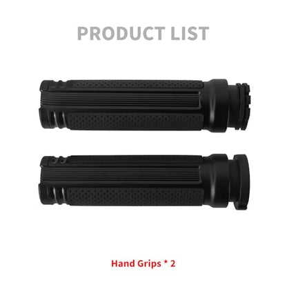 Motorcycle 1" Hand Grips Handlebar Grips Cable Throttle Fit for Harley Touring Street Glide Road King Road Glide Electra Glide Dyna Softail - color: #7 Black