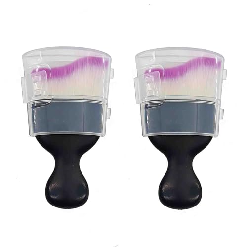 2PCS Car Detailing Brush Set, Soft Bristle Car Cleaning Brush for Car Interior, Car Brush Interior, Perfect Car Interior Brush for Dashboard, Leather, Keyboard (Style1, White-Purple) - color: White-purple, style: Style1