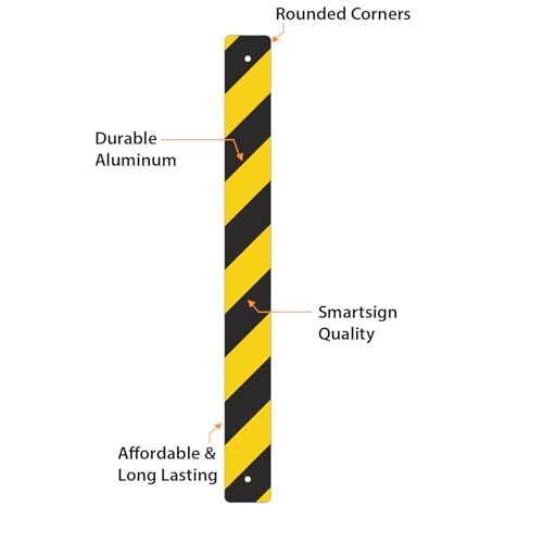 SmartSign - K-2185-FY-03x30 Reflective Sign Post Panel By | 3" x 30" 3M Fluorescent Diamond Grade Reflective Aluminum Black on Yellow