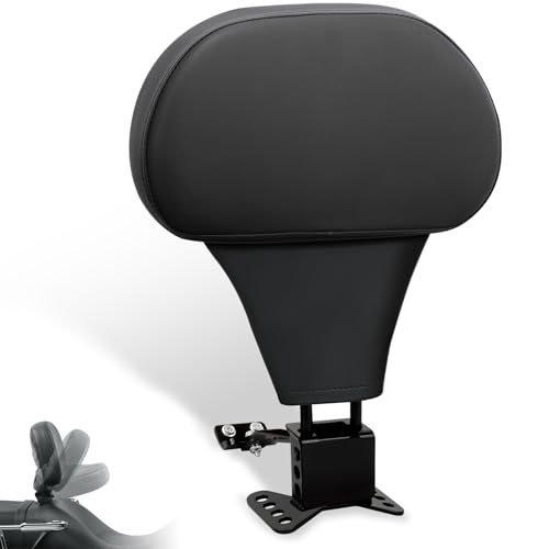 FOVPLUE Adjustable Rider Backrest, Detachable Plug-in Driver Backrest Pad w/Mounting Kit for Harley Touring 2009-later,CVO Road Glide Street Glide Tri Glide FLHTK/L Electra Glide Road King,BLACK - color: Black Smooth style