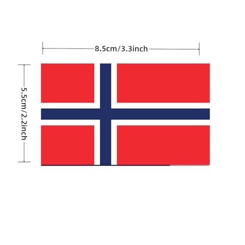 4 PCS Flag Stickers - Norway Flag Stickers Decals for Cup Computer Laptop Car Bumper Window Helmet Musical Instrument with Smooth Surface - size: Norway