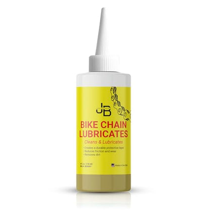 JB Industries Bike Chain Dry Lubricant, 4 oz – Long‑Lasting Bicycle Chain Lube for Dry & Dusty Conditions – Reduces Friction & Noise – Quick‑Drying Formula with Precision Drip Applicator