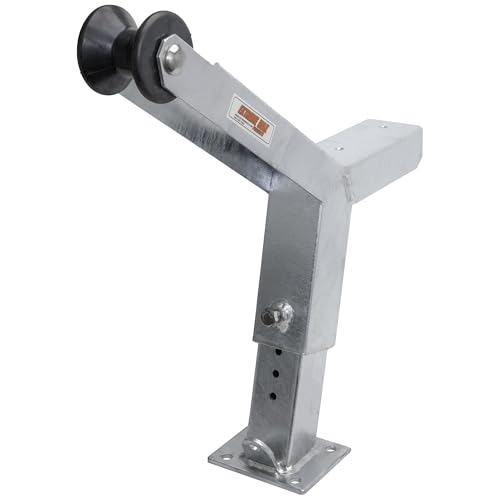 Extreme Max 3006.6895 Adjustable Height Notched Winch Stand with Roller - Galvanized Finish, Hardware Fits 3" W x 4" H Trailer Frames - color: Galvanized, size: Fits 3"W x 4"H Trailer Frames