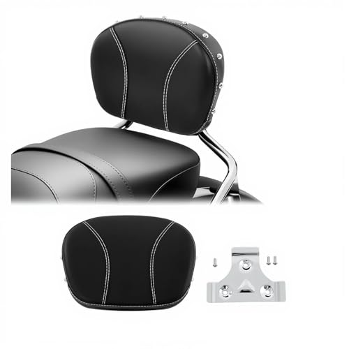 Passenger Sissy Bar Backrest Pad Compatible with Harley Touring Road King Street Glide Electra Glide 1994-2025 Softail 2018-2025 Fat Boy - Detachable Rear Seat Cushion with Mounting Bracket - color: Blaack#1