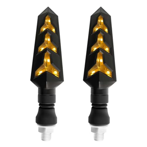 2PCS LED Motorcycle Turn Signals Flow Light Design,Y-shape Motorcycle Turn Signals LED with Amber Light & 25 LEDs Beads,12V Motorcycles Blinkers Motorcycles Accessories - color: 2PCS