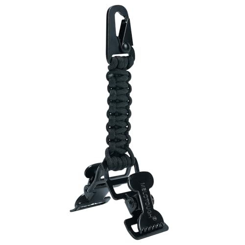 MELOTOUGH Glove Clips Tactical Glove Clip Paracord Work Glove Clip Holder with 2 Alligator Clips for Tactical Backpack,Tool Belt,Outdoor Accessory - color: Black