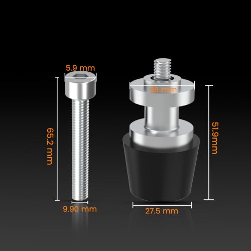 Grand Pitstop 8MM Motorcycle Swingarm Spools – M8 CNC Aluminum Paddock Stand Bobbins, Rear Wheel Lift Sliders, Black & Silver, Fits CBR600RR CBR1000RR GSXR600 750 1000 ZX6R ZX10R - size: 8MM