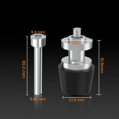 Grand Pitstop 6MM Motorcycle Swingarm Spools – M6 CNC Aluminum Paddock Stand Bobbins, Rear Wheel Lift Sliders, Black & Silver, Fits Yamaha YZF R1 R3 R6 FZ1 FZ6 MT09 MT10 - size: 6MM