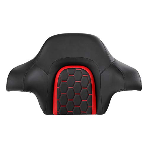 C.C. RIDER Wrap Around King Tour Trunk Backrest fit for Harley Touring Road King Street Glide Road Glide Electra Glide 2014-2024 - color: Passenger Backrest 23#Black+Red
