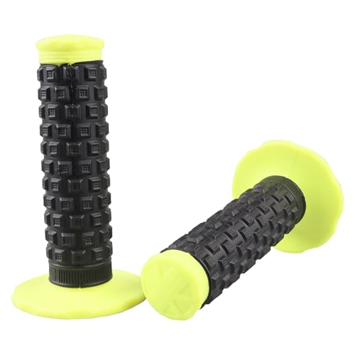 7/8" Dirt Bike Grip Rubber Anti-Slip Universal Motorcycle Grips Handlebar Racing Grip for Motocross Mini Bike Surron Light Bee x Grips KLX110 YZ450F XR50 CRF80 Motocross Grips - color: Yellow