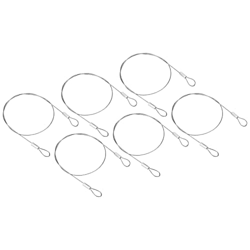 PATIKIL 16 Inch Safety Security Cable Wire, 6 Pack Stainless Steel 40cmx1mm Stage Lights Rope with Double Loop for DJ Lighting Luggage Lock - size: 40cmx1mm