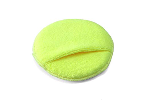 Maxshine 16cm Universal Yellow Multipurpose Microfiber Finger Hold Applicator – Soft, Reusable Pad for Waxing, Polishing & Cleaning – Ideal for Interior & Exterior Car Detailing