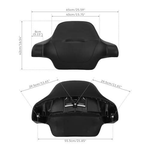 TCMT King Motorcycle Trunk Box Backrest Pad Top Rack Mounting Rack Speakers Fit For Harley Touring 1997-2008 Electra Glide Road Glide Street Glide Pack - color: With Speaker Holes: Style E Chrome Rack