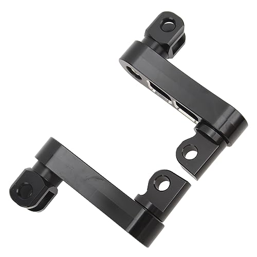 Motorcycle Foot Peg Highway Bracket – 360° Adjustable Aluminum Extension for Touring (Black White) - color: Black White