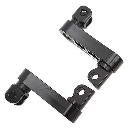 Motorcycle Foot Peg Highway Bracket – 360° Adjustable Aluminum Extension for Touring (Black White) - color: Black White