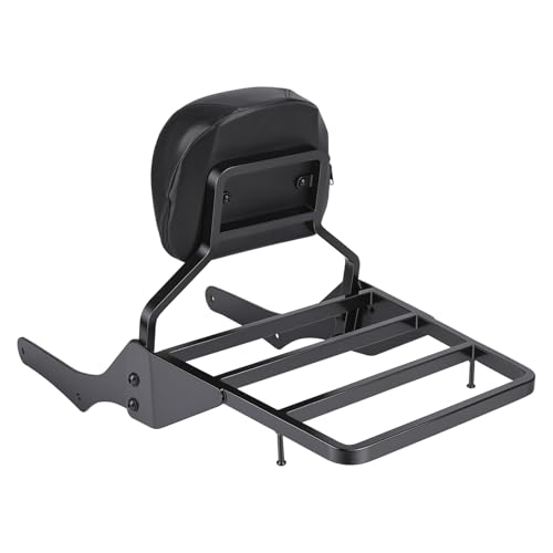 Motorcycle Sissy Bar Backrest with Luggage Rack for Harley Nightster RH975 RH975S 2022-2025, Foldable 3 in 1 Driver Passenger Backrest Pad, Detachable Rear Seat Back Support