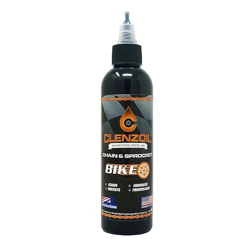 Clenzoil Chain & Sprocket 4 oz Bottle - Chain Cleaner, Lubricant & Rust Preventative - Cleaner Lubricant Protectant (CLP) - Wet Lube Application, Dry Lube Performance - for All Conditions - size: 4 oz Bottle