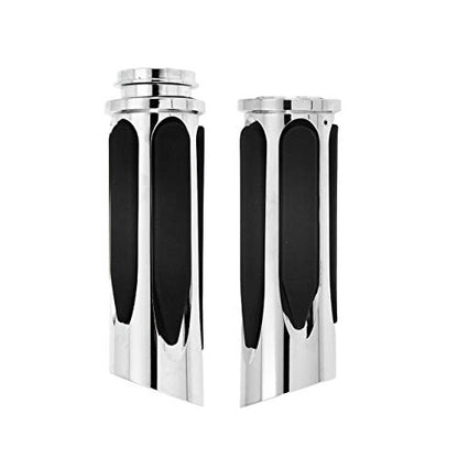 1" Electronic Throttle Defiance Handlebar Grips 25mm Hand Grips Fit for Harley Touring Street Glide Road King Road Glide Electra Glide - color: #5 Chrome