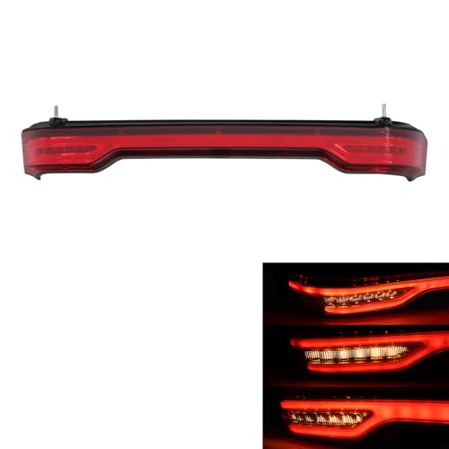 TCMT King Trunk Sequential Dynamic Flowing Red LED Brake Turn Tail Light Accent Fit For Harley 2014-2025 Touring Road King Road Street Electra Glide Tri Glide Ultra Limited Pack - color: Red Lens Black Housing B, size: Single Light