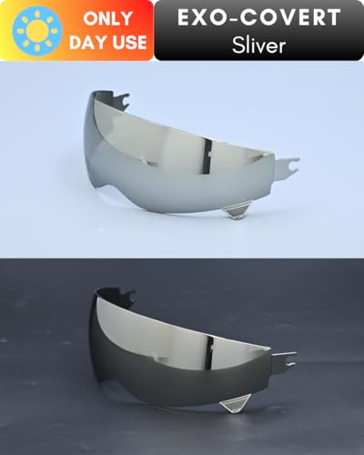 Compatible with EXO Covert Visor Replacement Motorcycle Helmet Visor Sun Protection Anti-Scratch, Universal(Sliver) - color: Sliver