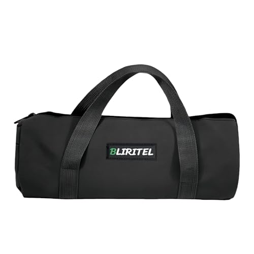 BLIRITEL 12 Inch Small Tool Bag for Men, Large Capacity Wide Mouth Tool Bag, Canvas Tool Storage Kit Bag, Tool Tote Handbag Tool Organizer for Mechanic & Electrician Storage Wrenches Pliers (Black) - color: Black - 12 Inch