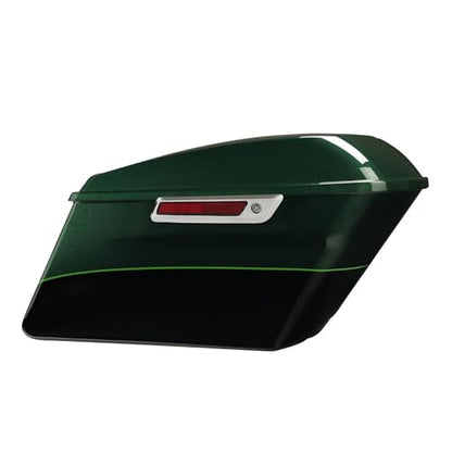 HR3 Deep Jade Pearl/Vivid Black Hard Saddlebags Compatible with 2015 Ultra Limited FLHTK (Replace for OEM) Fit for 2014-2023 Harley Touring Models - color: Deep Jade Pearl / Vivid Black