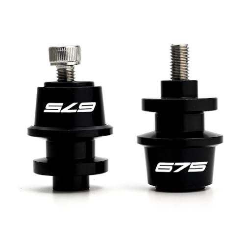 MOWOK Fit For 675SS 675SR 675NK 675 SR-R 675 SR/NK/SS/SR-R 10MM Motorcycle Accessories Rear Stand Screws M10 Swing Arm Swingarm Spools slider (Black) - color: Black