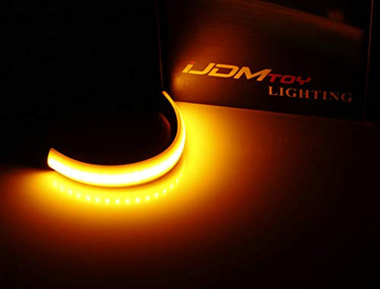 iJDMTOY Universal Wrap Around Mount Amber LED Turn Signal Light Strips Compatible with Motorcycle Fork or ATV UTV Rollbar - color: Amber