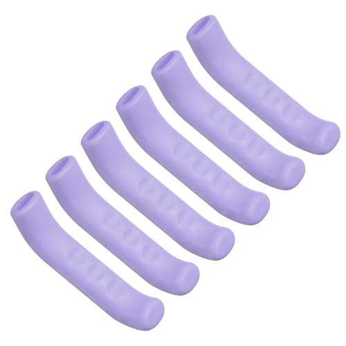 HARFINGTON 3 Pairs Bike Brake Lever Cover Silicone Brake Lever Grip Protector Anti-Slip Brake Handle Protection Covers Sleeve for Mountain Road Bike Cycling, Purple - color: Purple
