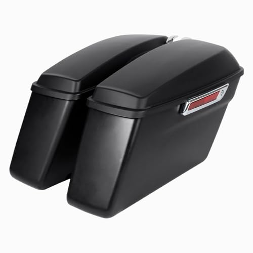 Matte Black Hard Saddlebags for Harley Touring FLT, FLHT, FLHTCU, FLHRC, Road King, Road Glide, Street Glide, Electra Glide, Ultra-Classic 2014-later - color: Matte Black saddlebags w/Chrome latches Kit