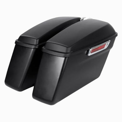 Matte Black Hard Saddlebags for Harley Touring FLT, FLHT, FLHTCU, FLHRC, Road King, Road Glide, Street Glide, Electra Glide, Ultra-Classic 2014-later - color: Matte Black saddlebags w/Chrome latches Kit
