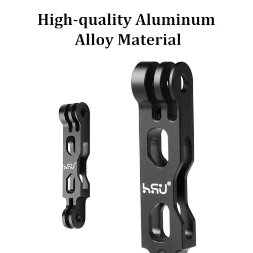 HSU Extension Arm for GoPro, Aluminum Helmet Stick Extension Arm Mount for GoPro Hero 13/12/11/10/9/8/7/6/5 Black, DJI Osmo Action and More (3.3") - color: 3.3" Black