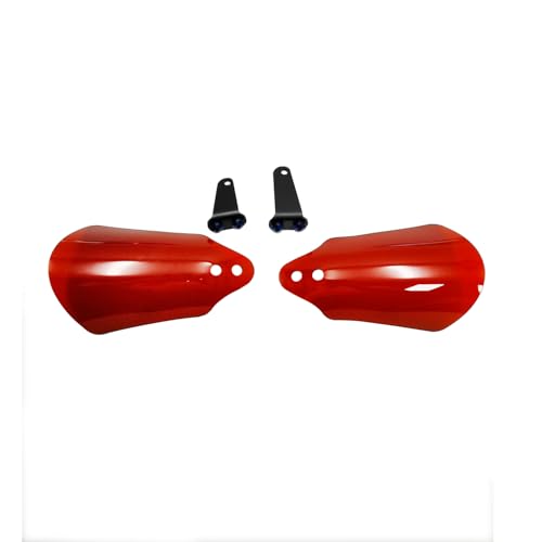 Transparent Red PMMA Acrylic Hand Grip Handguard Windshield Wind Air Deflector on Handleabar Fits for Harley Davidson Softail Dyna Sporster Touring (Red)
