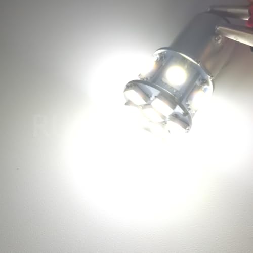 Ruiandsion 2pcs 6V BA15D 5050 12SMD 6000K White LED Light Bulbs for Back Up Reverse Lights Turn Signal Tail Lights - color: White, size: BA15D